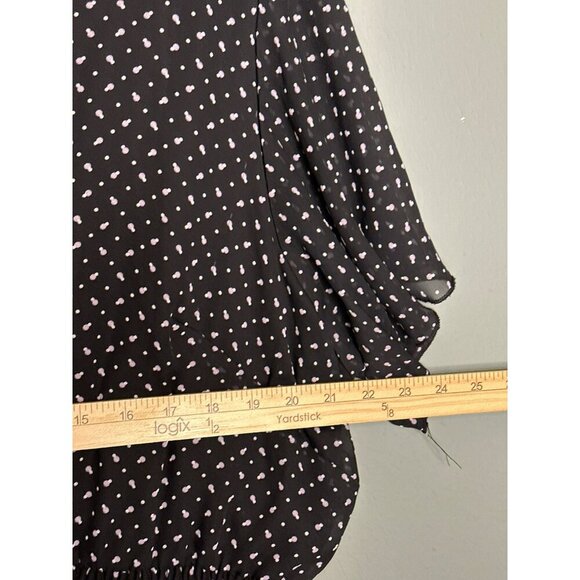 Lane Bryan Women's Plus 26 / 28 Black Polka Dot Maxi Dress Witchy Goth - Picture 6 of 10